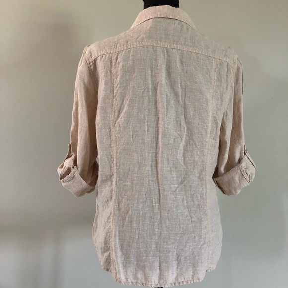 Women’s Fresh Produce Beige Button-Up Linen Shirt size S - Picture 4 of 12